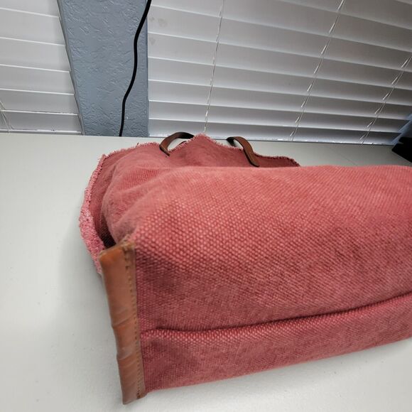 Graf Lantz Hana Cotton Woven Canvas Leather Strap Shoulder Tote Bag Purse - Picture 7 of 16